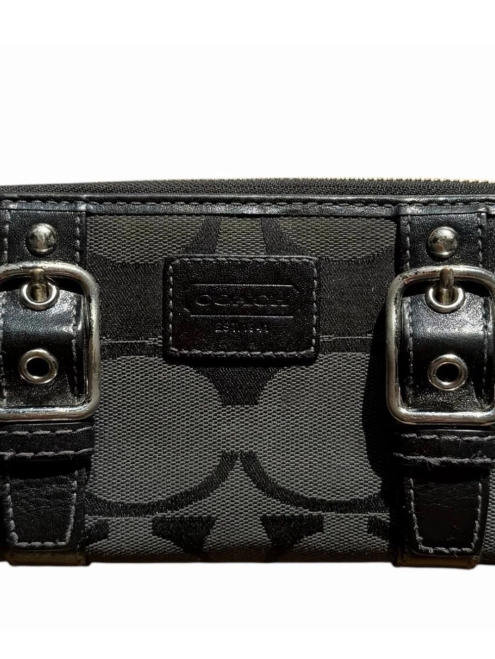 Coach Zoe Signature C Zip Clutch Jacquard Wallet Y2K EUC Coach - Picture 9 of 16